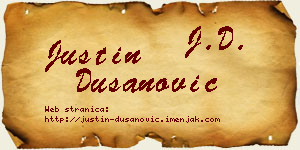 Justin Dušanović vizit kartica